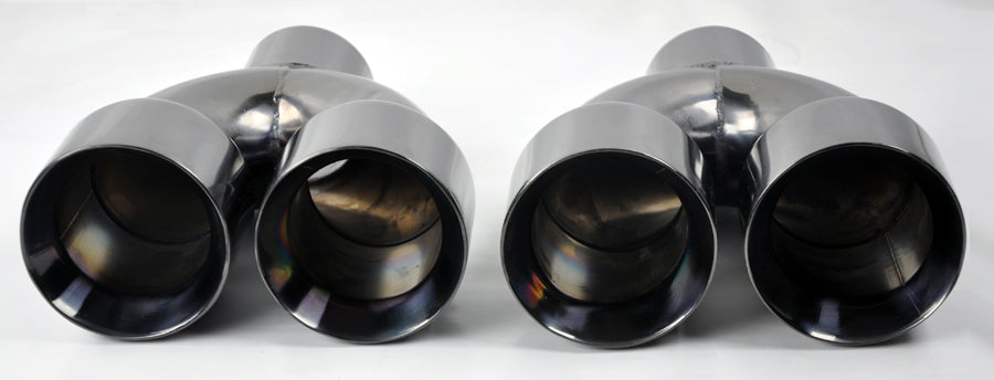 Dual 4" Quad Style Titanium Exhaust Tips Fits Chevy Camaro 2010-2012