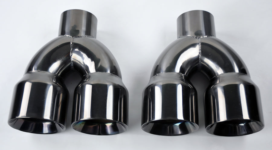 Dual 4" Quad Style Titanium Exhaust Tips Fits Chevy Camaro 2010-2012