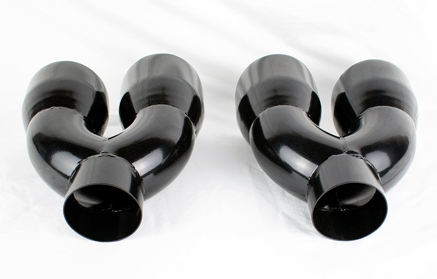 Dual 4" Quad Staggered Gloss Black Slant Exhaust Tips Camaro Firebird Trans Am