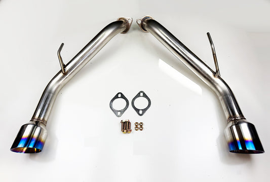 Axle Back Double Wall Burn Tips Muffler Delete Exhaust For Infiniti Q50 2014-24