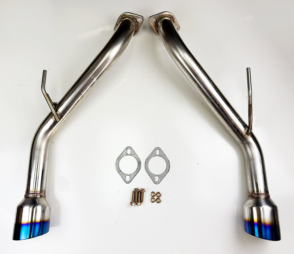 Axle Back Burn Dual Tips Muffler Delete Exhaust For Infiniti Q60 2017-22