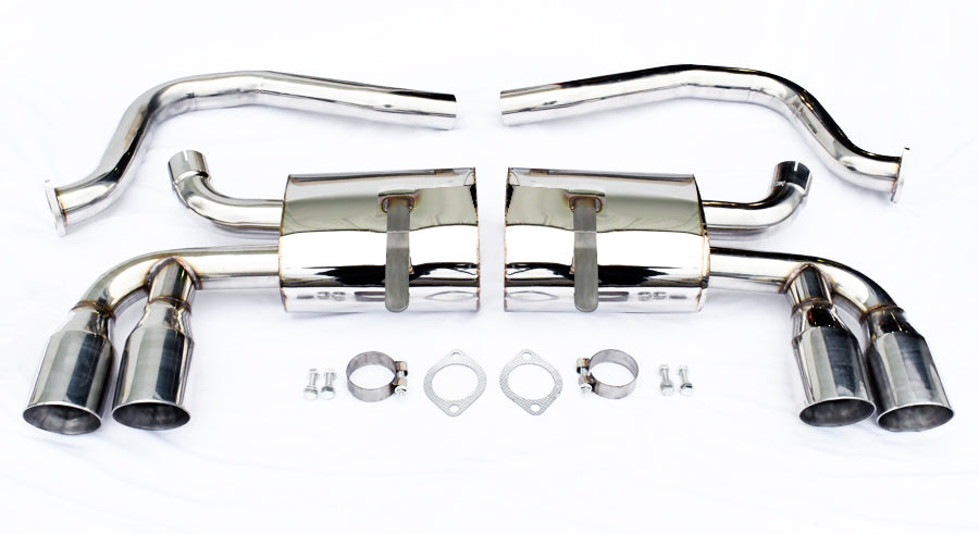 Quad 4" Stainless Tips Catback Exhaust Mufflers for Chevy Corvette C5 1997-2004