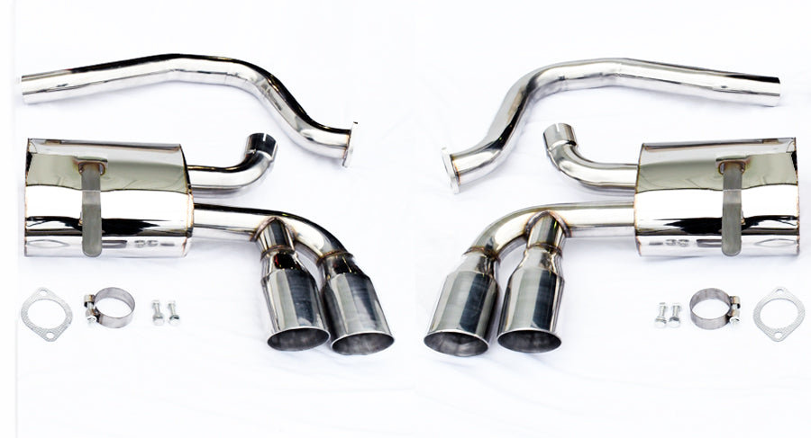 Quad 4" Stainless Tips Catback Exhaust Mufflers for Chevy Corvette C5 1997-2004