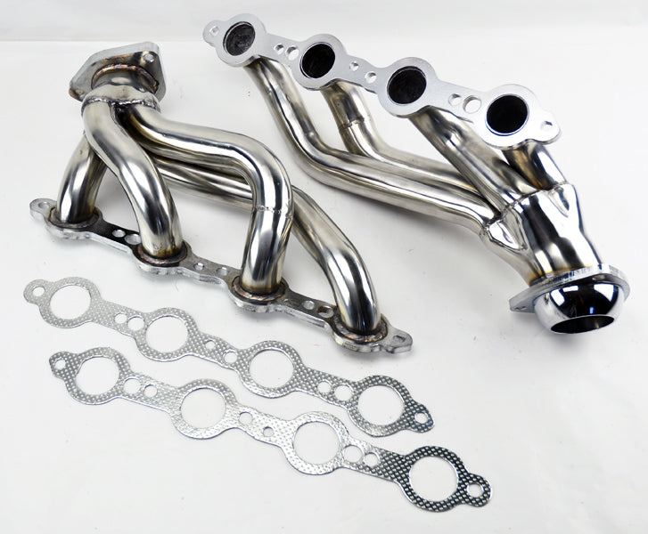 Shorty Stainless Steel Exhaust Headers Gasket for Chevy GMC 07-14 4.8L 5.3L 6.0L