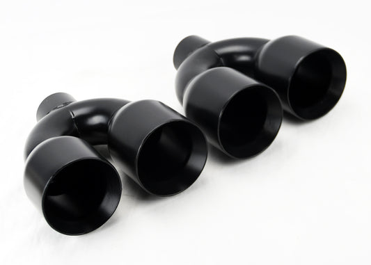Dual 4.0" Quad Staggered Gloss Black Exhaust Tips For Ford Mustang 1986-2017