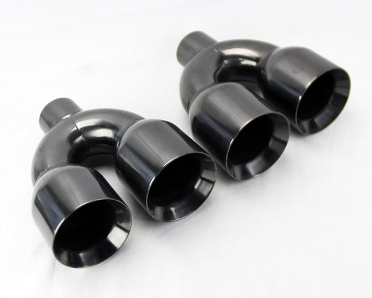 Dual 4" Quad Staggered Titanium Exhaust Tips Fits Scion FRS Subaru BRZ