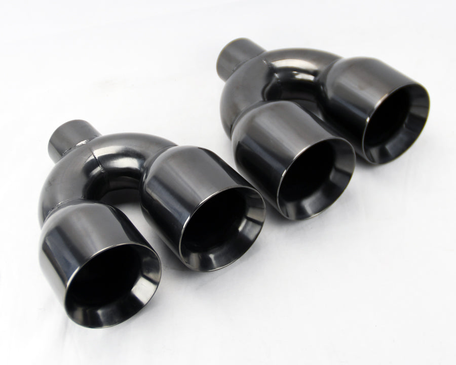 Dual 4" Quad Staggered Titanium Exhaust Tips Camaro Firebird Trans Am