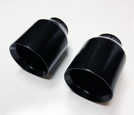 Pair Straight Cut 5" Black Exhaust Tips 3" for Dodge Charger Scat Pack SRT R/T