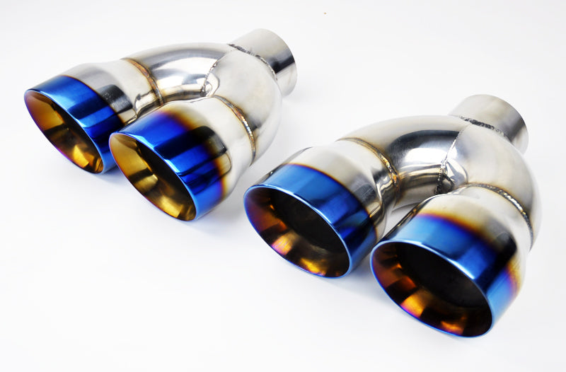 Dual 4" Quad Style Burn Exhaust Tips Fits Subaru WRX & Sti 07-16