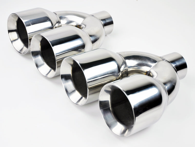 Dual 4" Quad Staggered Stainless Steel Exhaust Tips Fits Subaru WRX & Sti 07-16