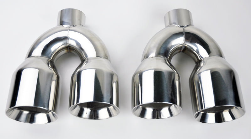 Dual 4" Quad Staggered Stainless Steel Exhaust Tips Fits Acura TL 2004-2014