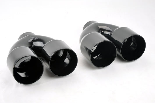 Dual 4.0" Quad Style Gloss Black Exhaust Tips Fits Chevy Corvette C6 05-13