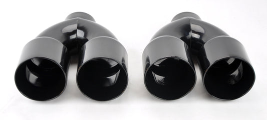 Dual 4" Quad Style Gloss Black Exhaust Tips Fits Acura TL 2004-2014