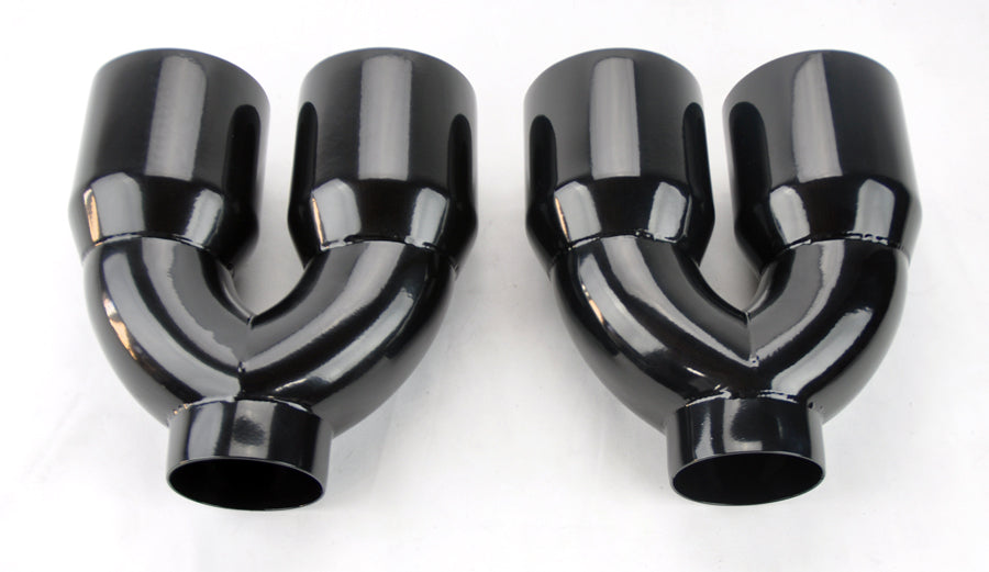 Dual 4.0" Quad Style Gloss Black Exhaust Tips Fits Dodge Challenger 2008-2023