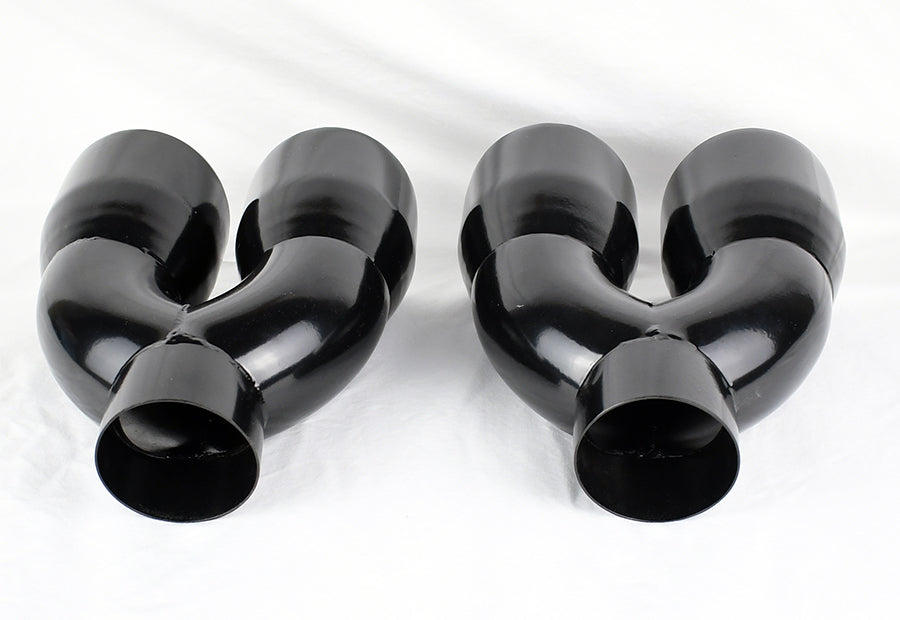 Dual 4" Quad Uniform Gloss Black Slant Cut Exhaust Tips Camaro Firebird Trans Am