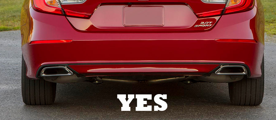 Gloss Black 4" Quad Staggered Exhaust Tips For Honda Accord 4dr Sedan 2018-2022