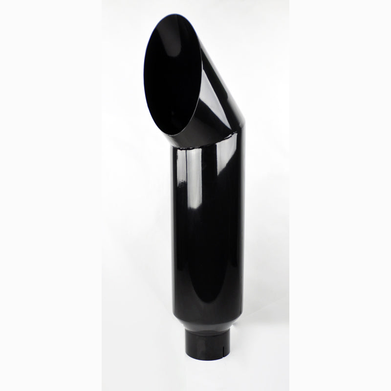 Black Miter Angle Cut Diesel Smoker Exhaust Stack 5" Inlet 8" Tip 36" Long HD